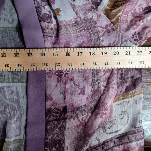 Vintage R&M Richards Cardigan Jacket Womens 10 Purple Patchwork Sheer Whimsy - Picture 8 of 9